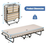 SPECIAL, Folding Bed Adjustable Guest Single Bed, Portable, 32`` x 75``, 4`` memory foam mattress