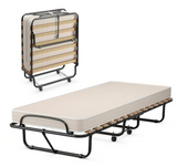 Folding Bed Adjustable Guest Single Bed, Portable, 32`` x 75``, 4`` memory foam mattress