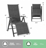 Aluminum Frame Adjustable Outdoor Foldable Reclining Padded Chair