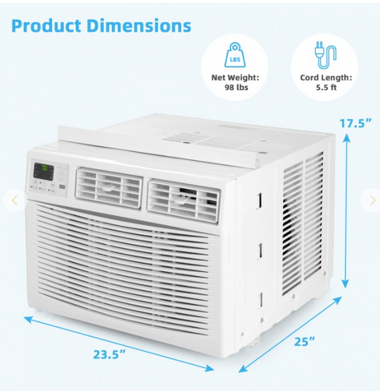 Large 15000 BTU Energy Efficient Window Air Conditioner Cools Rooms up to 800 Sq. Ft - NO BOX