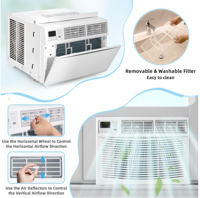 Large 15000 BTU Energy Efficient Window Air Conditioner Cools Rooms up to 800 Sq. Ft - NO BOX