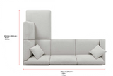 Thomasville Modern Fabric Sectional, display model, slightly marked