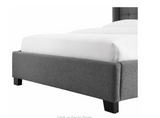Atlanta Modern Queen Upholstered Bed, Grey, customer return, dented in shipping