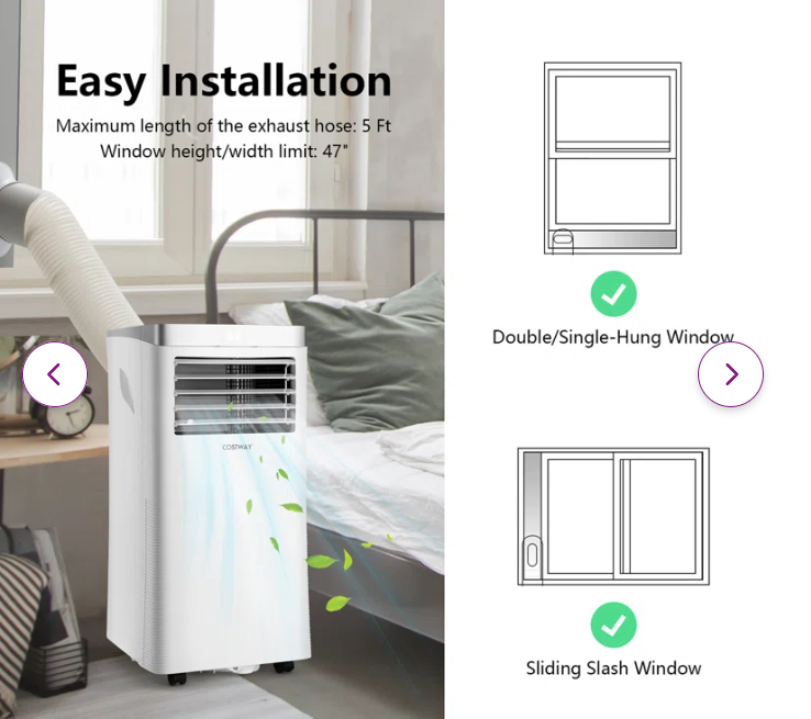 10,000 BTU Portable Air Conditioner with Remote