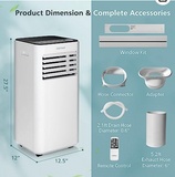 8,000 BTU Portable Air Conditioner 3-in-1 Air Cooler w/Dehumidifier & Fan Mode,