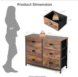 SMALL, 6-Drawer Dresser Brown Fabric Storage Tower Chest of Drawers (31.5 in W. X 25 in H.)