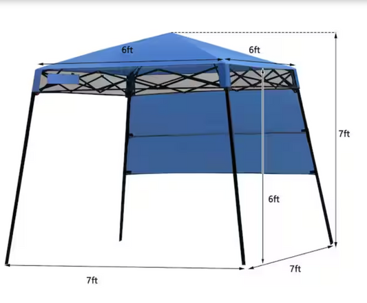 7 x 7 Feet Pop-up Canopy Tent with Carry Bag, blue