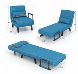 Folding 6 Position Sleeper Bed Armchair with Pillow and 2 canisters