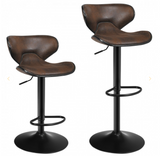 Scratch & Dent,  Set of 2 Adjustable Bar Stools Swivel Bar Chairs Pub Kitchen, fully assembled