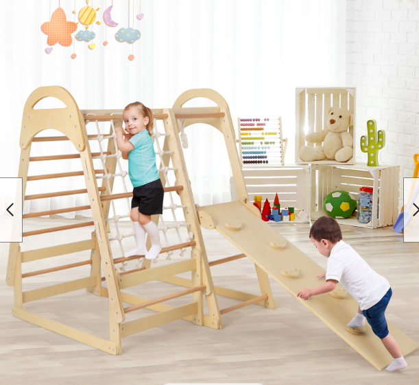 Kid’s Climbing Toy w/Slide Climbing Net Climbing Rock Removable Tent, 1 box unassembled