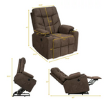 Deluxe Power Lift / Recliner,  8 Point Massage & Lumbar Heat, 2 Side Pockets Cup Holders USB Charge Port,