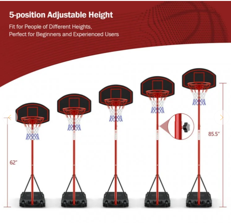 Kids Junior Portable basketball hoop set, 1 box unassembled
