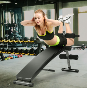 Adjustable Arc-Shaped Decline Sit up Bench, assembled