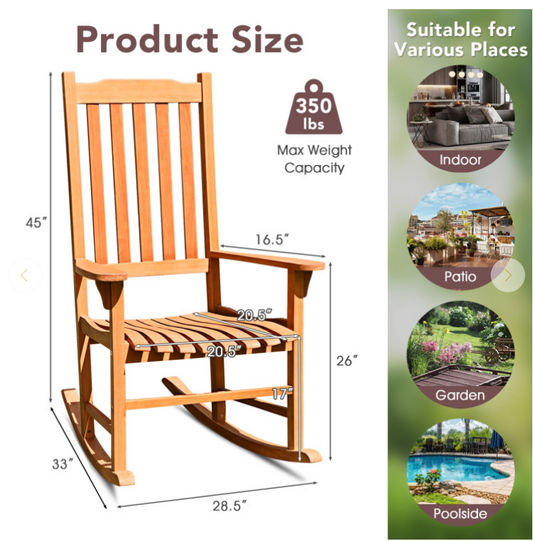 SPECIAL plus NO TAX,Outdoor Rocking Chair Single Rocker for Patio Deck