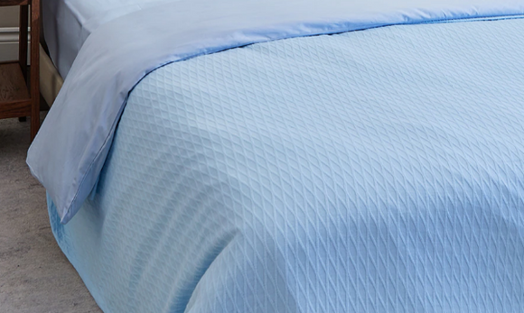 HomeSuite Cotton Blend Sophie Blanket, light blue, double, 80`` x 90``