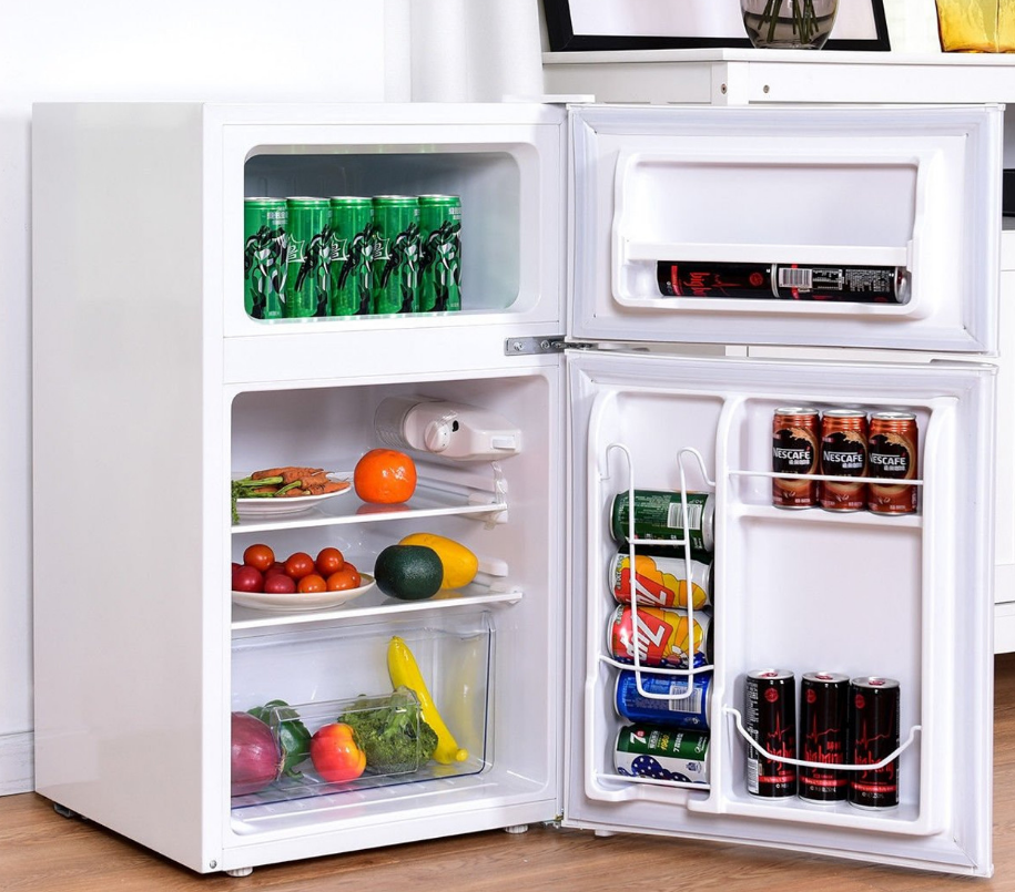 3.2 Cu Ft. Compact Stainless Steel Refrigerator-White