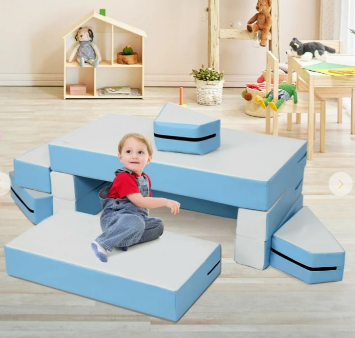 8-Piece 4-in-1 Kids Climb and Crawl Foam Playset