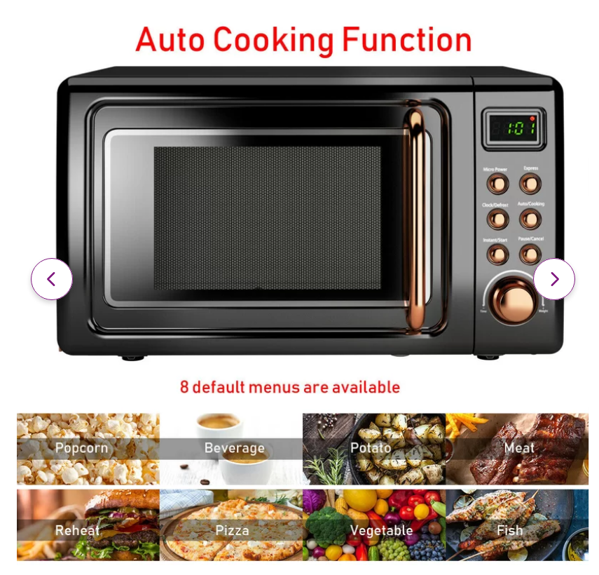 ANGELES HOME 0.7 Cubic Feet Countertop Microwave
