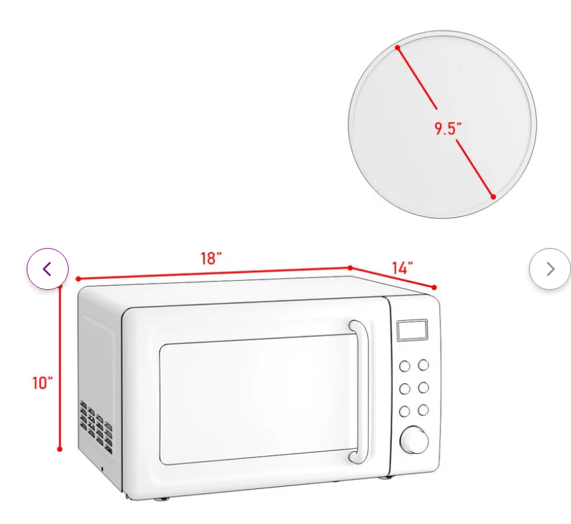 ANGELES HOME 0.7 Cubic Feet Countertop Microwave