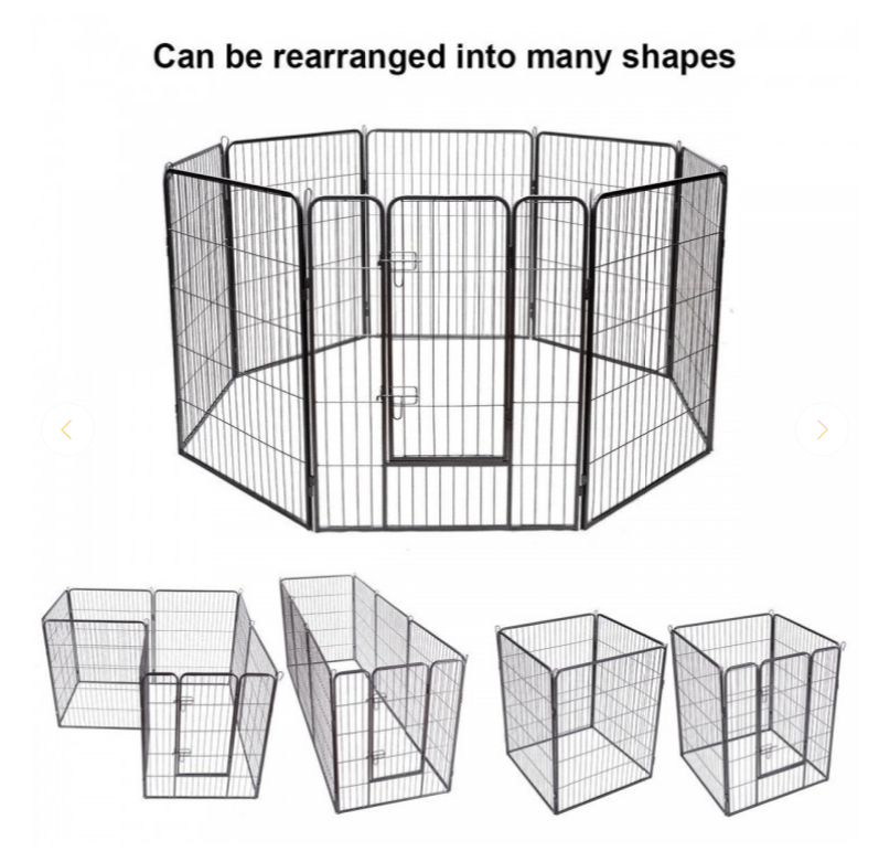 8 Metal Panel Heavy Duty Pet Playpen Dog Fence with Door, 1 box, unassembled