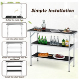 Special, plus NO TAX, Folding Table or Bar with 2-Tier Open Shelves