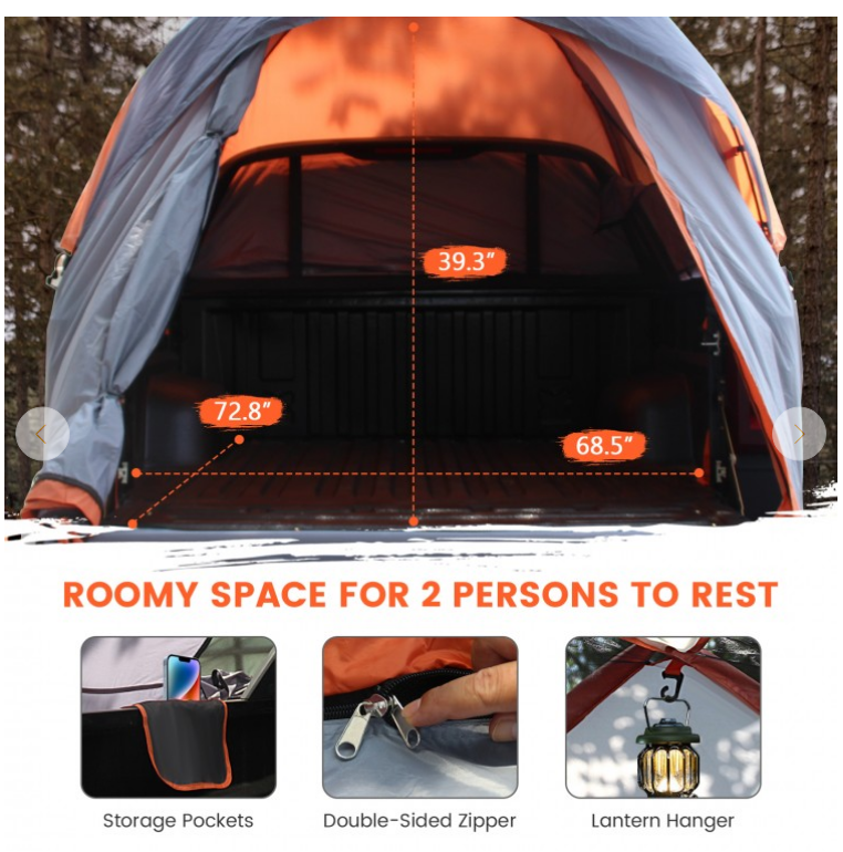 2 Person Portable Pickup Tent with Carry Bag
