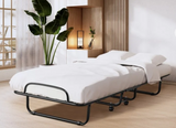 SPECIAL, Rollaway Folding Bed with Memory Foam Mattress and Sturdy Metal Frame Made in Italy