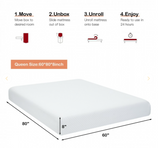 8 inch, memory foam mattress, queen