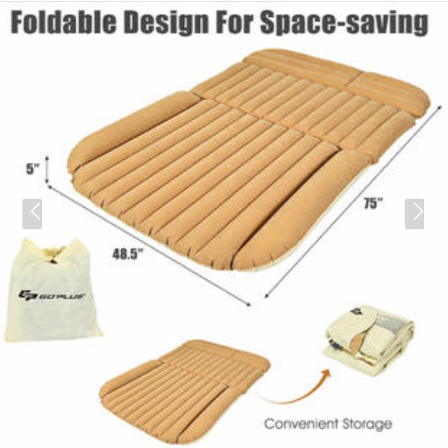 Inflatable SUV  Backseat Air Mattress for Travel  W/ 12v pump