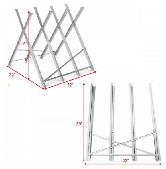 220 lbs capacity, Steel Sawhorse for cutting wood, assembled
