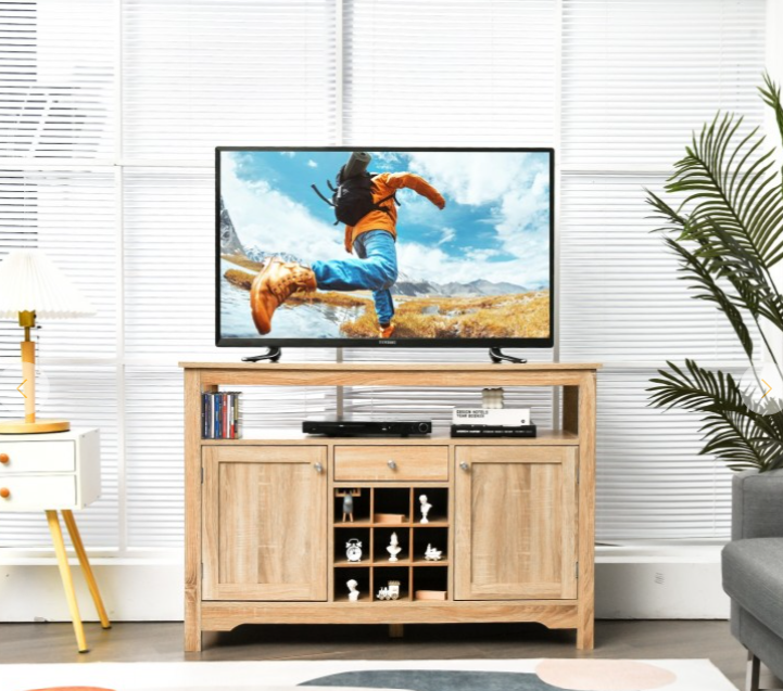 Server Buffet Sideboard With Wine Rack and Open Shelf, fully assembled