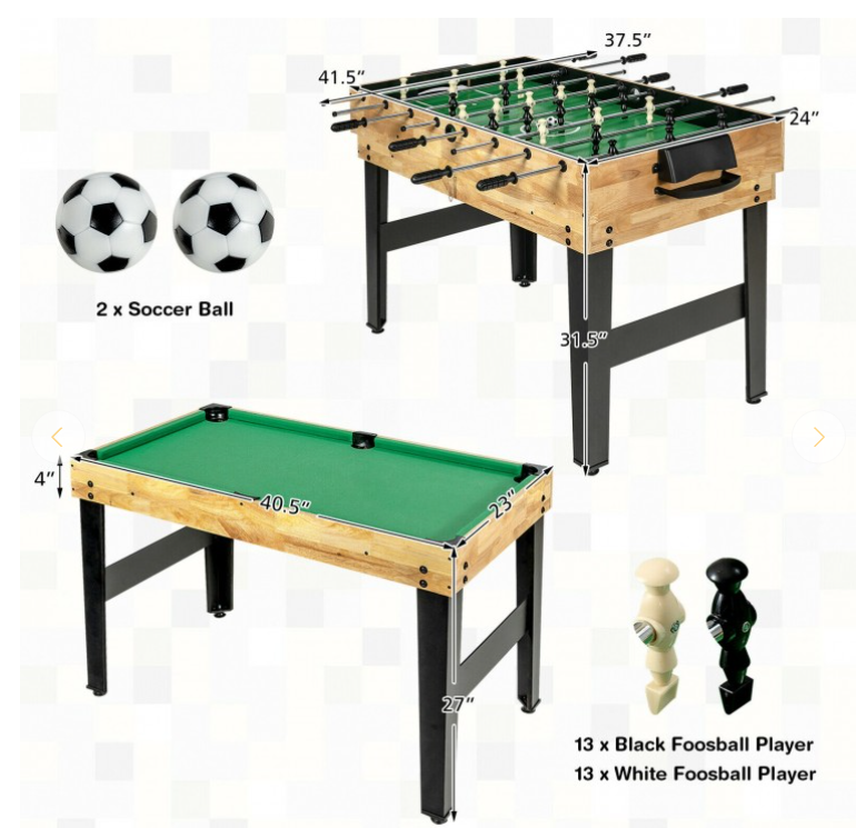 10-in-1 Multi Combo Game Table Set for Home, 1 box, unassembled