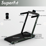 2.25HP 2 in 1 Folding Treadmill with APP Speaker Remote Control, damaged in shipping, tested