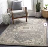 Burkholder Handmade Wool Charcoal/Taupe Rug, 4` x 6`