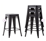 Set of 4  Modern metal 24``counter stools, 1 has small dent in side