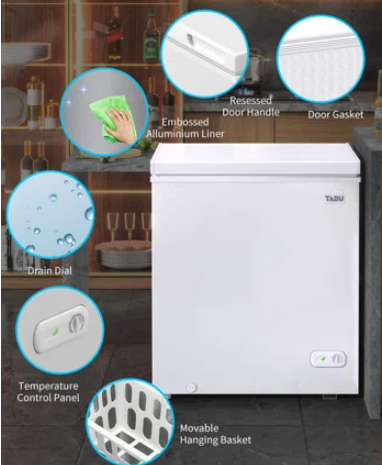5 Cubic Feet Chest Freezer, scratch and dent back left bottom corner