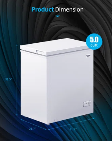 5 Cubic Feet Chest Freezer, scratch and dent back left bottom corner