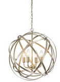 Jojospring Brushed Champagne Metal Large Orb 4-Light Chandelier LJ-0321-CCQ