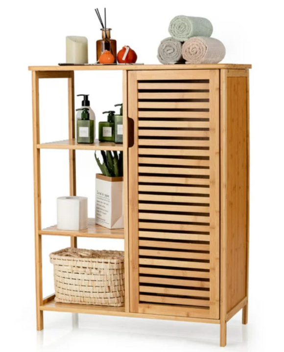 Cabinet Bamboo Storage Cabinet, fully assembled