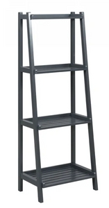 Solid Wood Ladder Book Shelf, fully assembled, black, scratch & dent