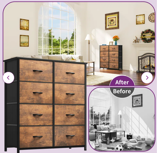 8 drawer dresser, fully assembled