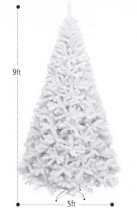 9 Ft White Christmas Tree with Metal Stand