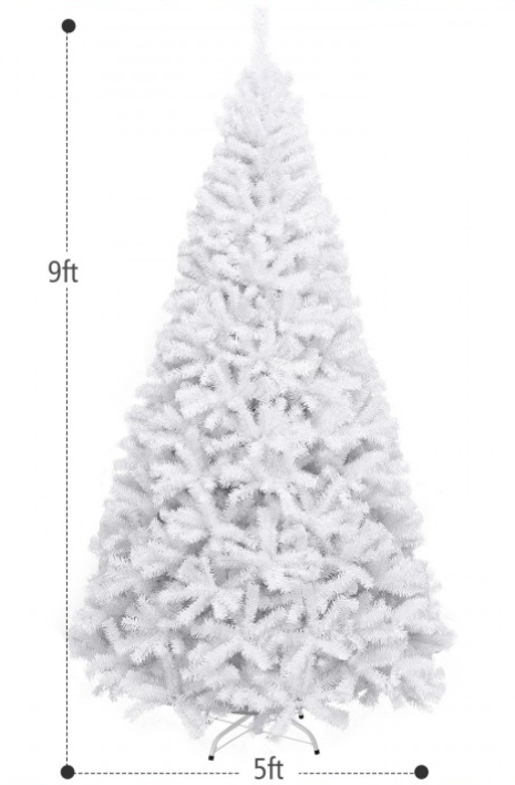 SPECIAL,  9 Ft White Christmas Tree with Metal Stand