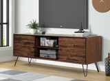 Greyson 56 inch Dark Brown 2-Door 2-Shelf Media Console, fully assembled