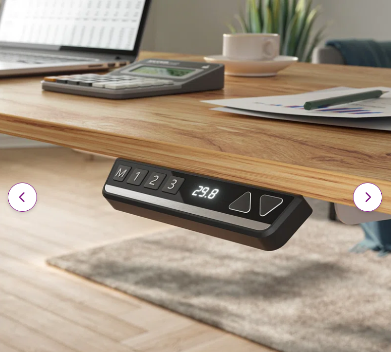Christeena Height Adjustable L-Shape Standing Desk, assembled, scratch & dent back left corner