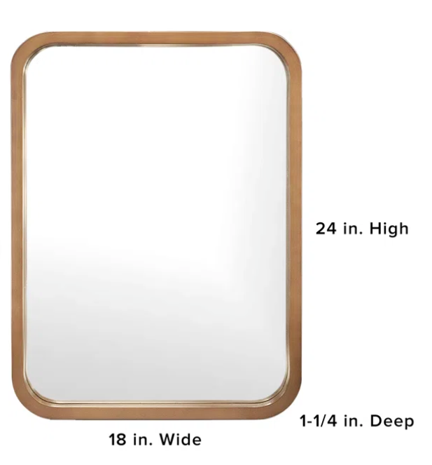 Sarwat Rectangle Wood Wall Mirror, walnut, 24`` x 18``