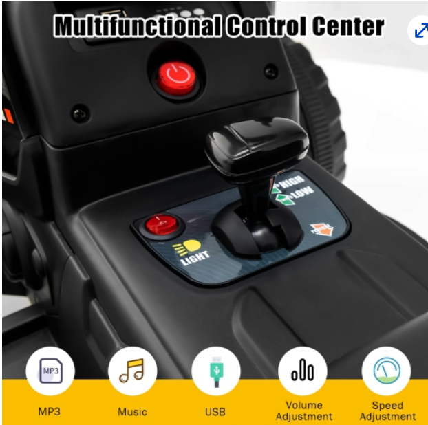 12V Ride on Tractor with 3-Gear-Shift Ground Loader for Kids 3+ Years Old, fully assembled