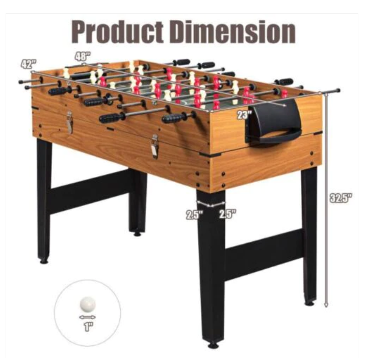 48 Inch 3-In-1 Multi Combo Game Table with Soccer for Game Rooms,assembled