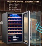 20 Inch Wine Refrigerator for 33 Bottles and Tempered Glass Door