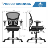 Ergonomic Mesh Office Chair with Adjustable Back Height and Armrests-Black